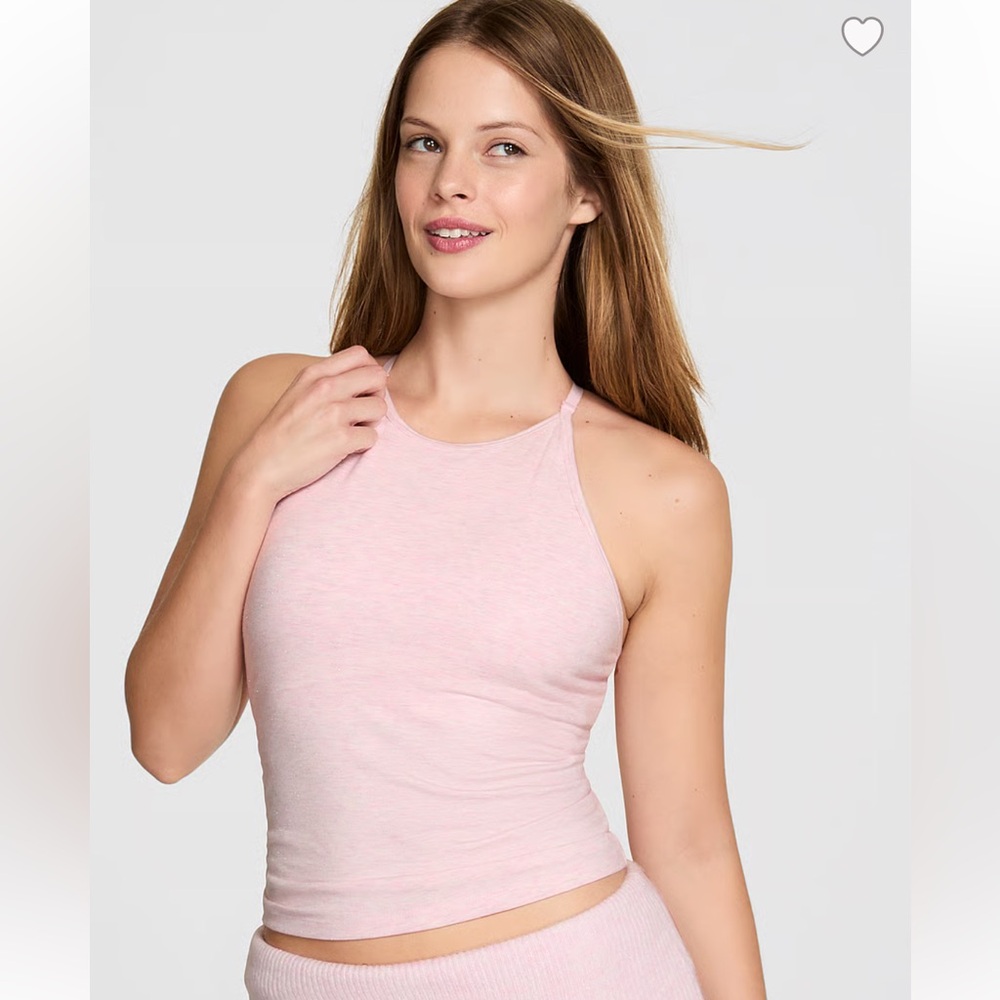PINK Victoria's Secret  ALL-DAY COTTON™ HIGH-NECK BRA TANK NWT